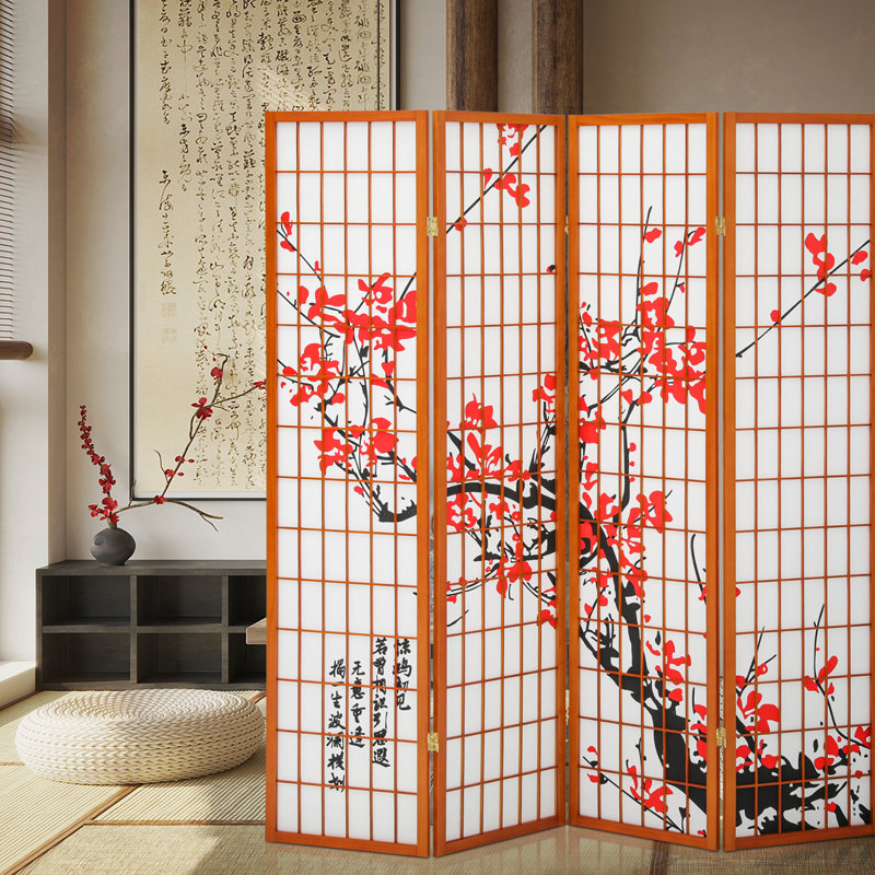 Shoji Screen 4 Panel Room Divider Privacy Screen Shoji Style